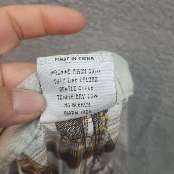 Old Skool Men's 90's Y2K hip hop Urbanwear Baggie Brown tan plaid Shorts Size 50 - Picture 6 of 10